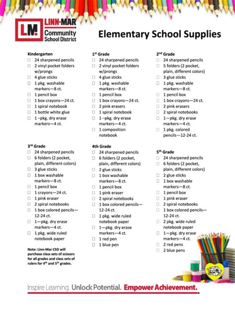 list elementary school.